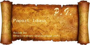 Papszt Iduna névjegykártya